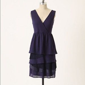 Anthropologie Ric Rac Tonal Gingham Tiered Dress